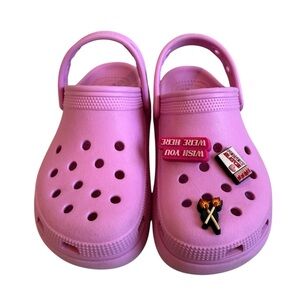 CROCS Pink Water Shoes with Ventilation and Heel Strap